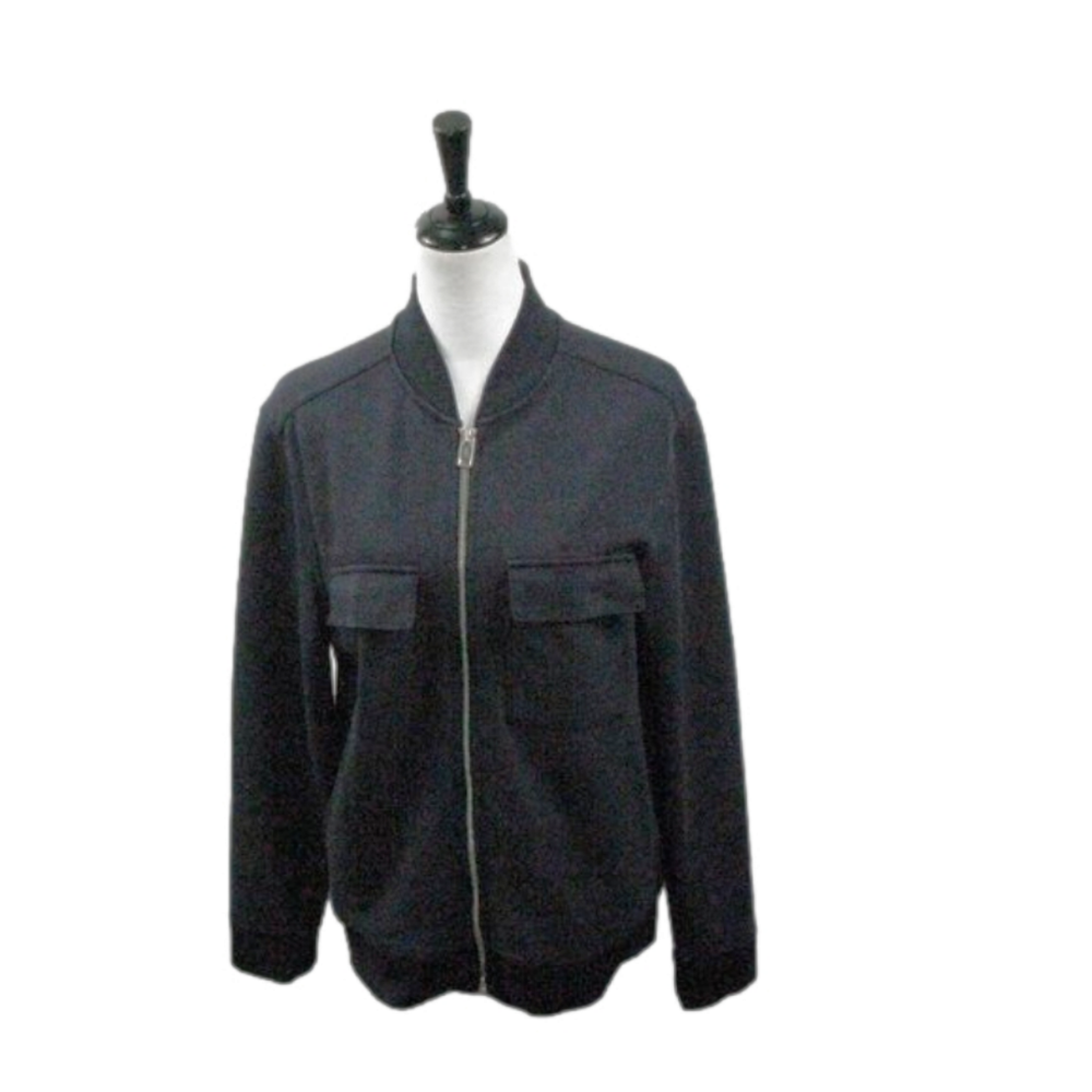 H&M Matte Black Zip Front Sweatshirt Size Medium
